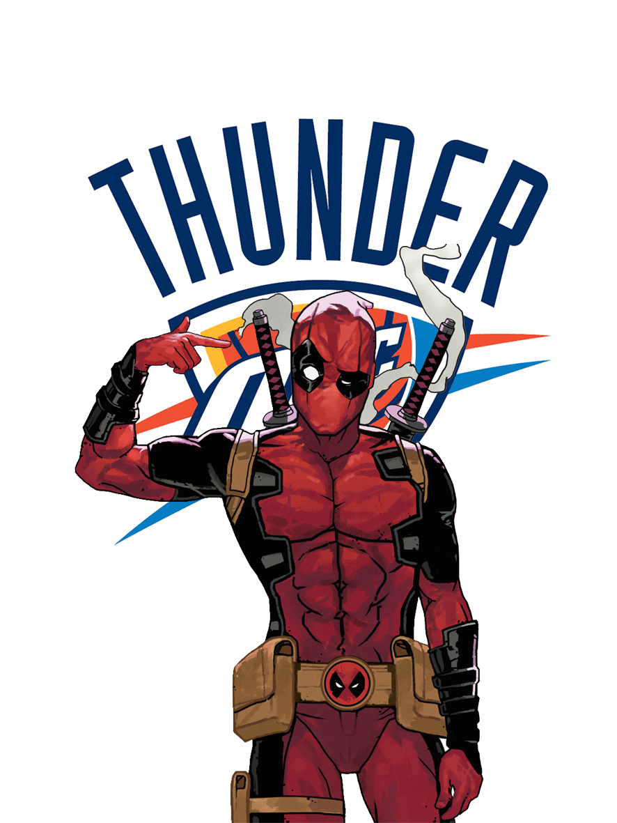 Oklahoma City Thunder Deadpool Logo vinyl decal